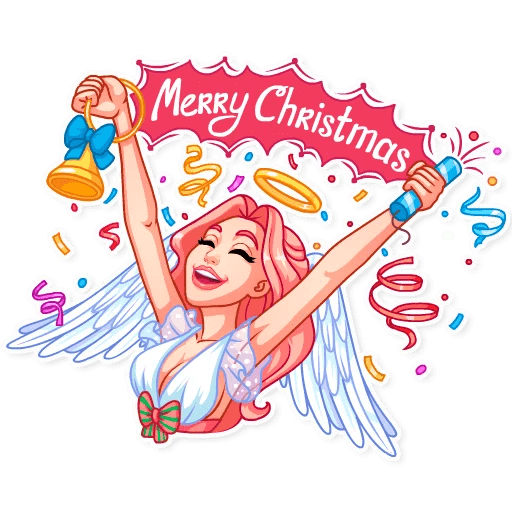 Стикеры Рождественский ангел