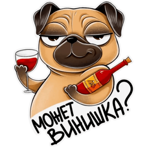 Стикеры Мопс